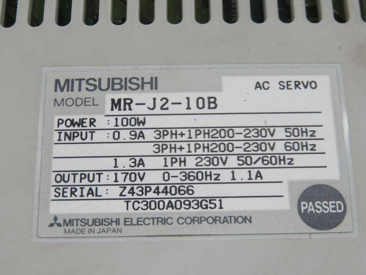 MITSUBISHI MR-J2-10B AC SERVO CONTROLLER T211043 - SERVO