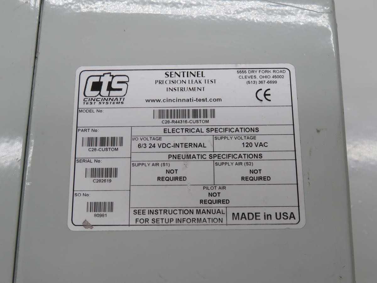 CTS C28-R44316 MULTI-FUNCTION LEAK TEST INSTRUMENT T230500 - INSTRUMENTATION