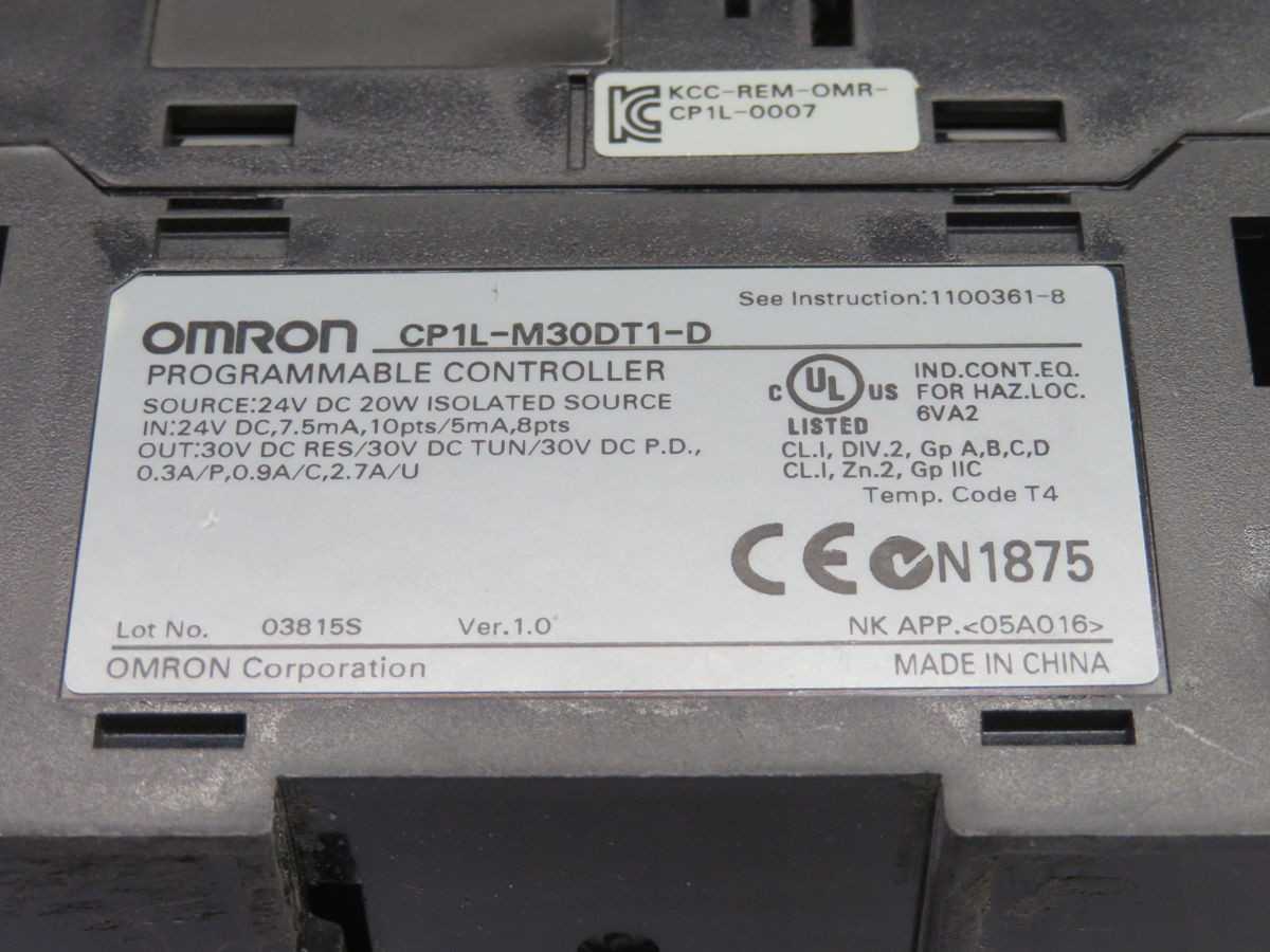 OMRON CP1L-M30DT1-D PROGRAMMABLE CONTROLLER T256837 - PLC MODULES