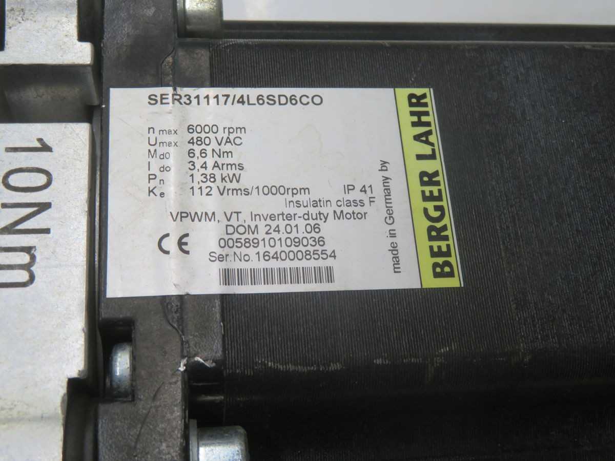 BERGER LAHR SER31117/4L6SD6CO SERVO W GEAR T251803 - SERVO MOTORS