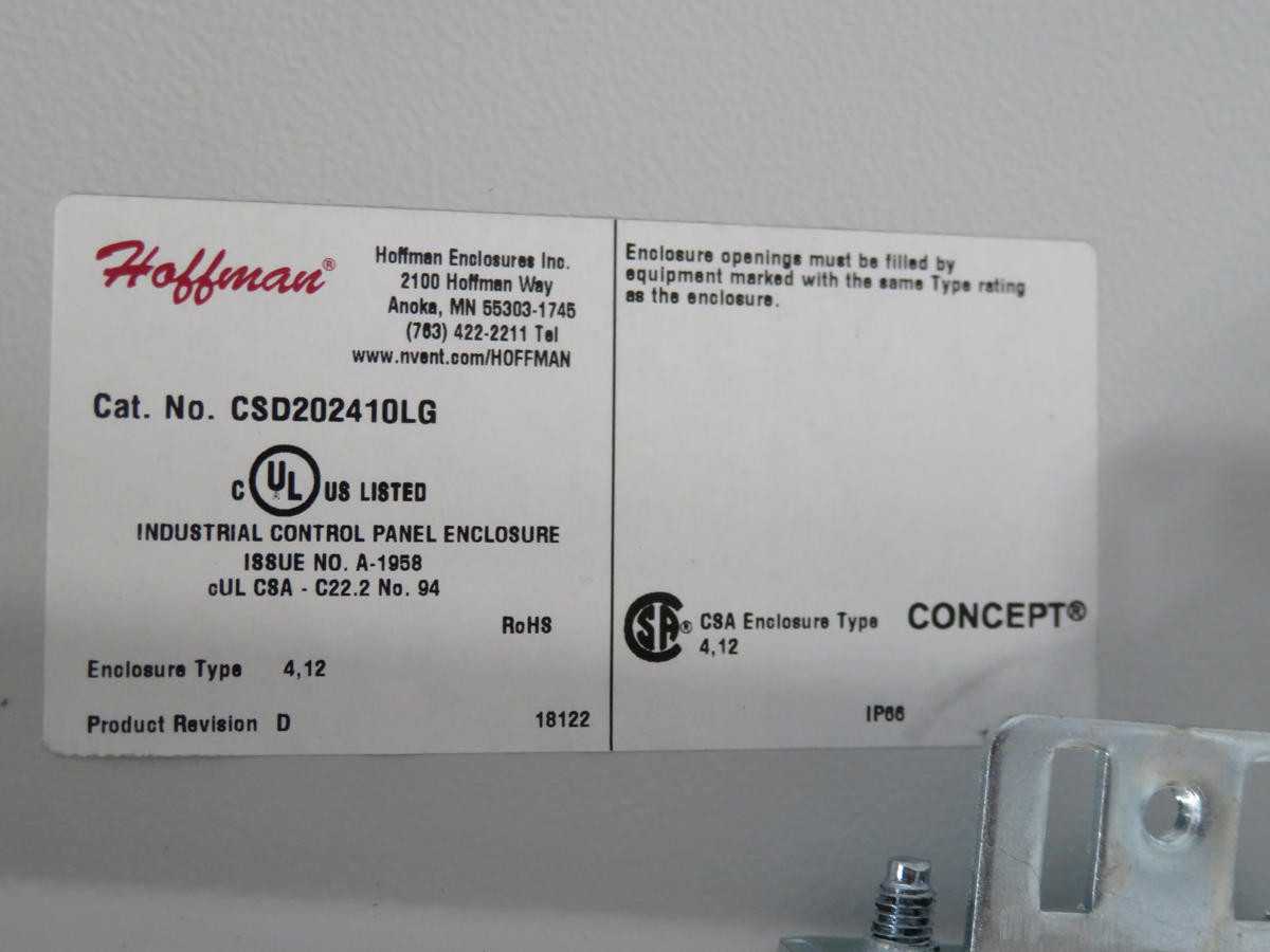 HOFFMAN CSDS202410LG INDUSTRIAL CONTROL PANEL ENCLOUSRE WALL-MOUNT
T231517 - ELECTRICAL ENCLOSURES
