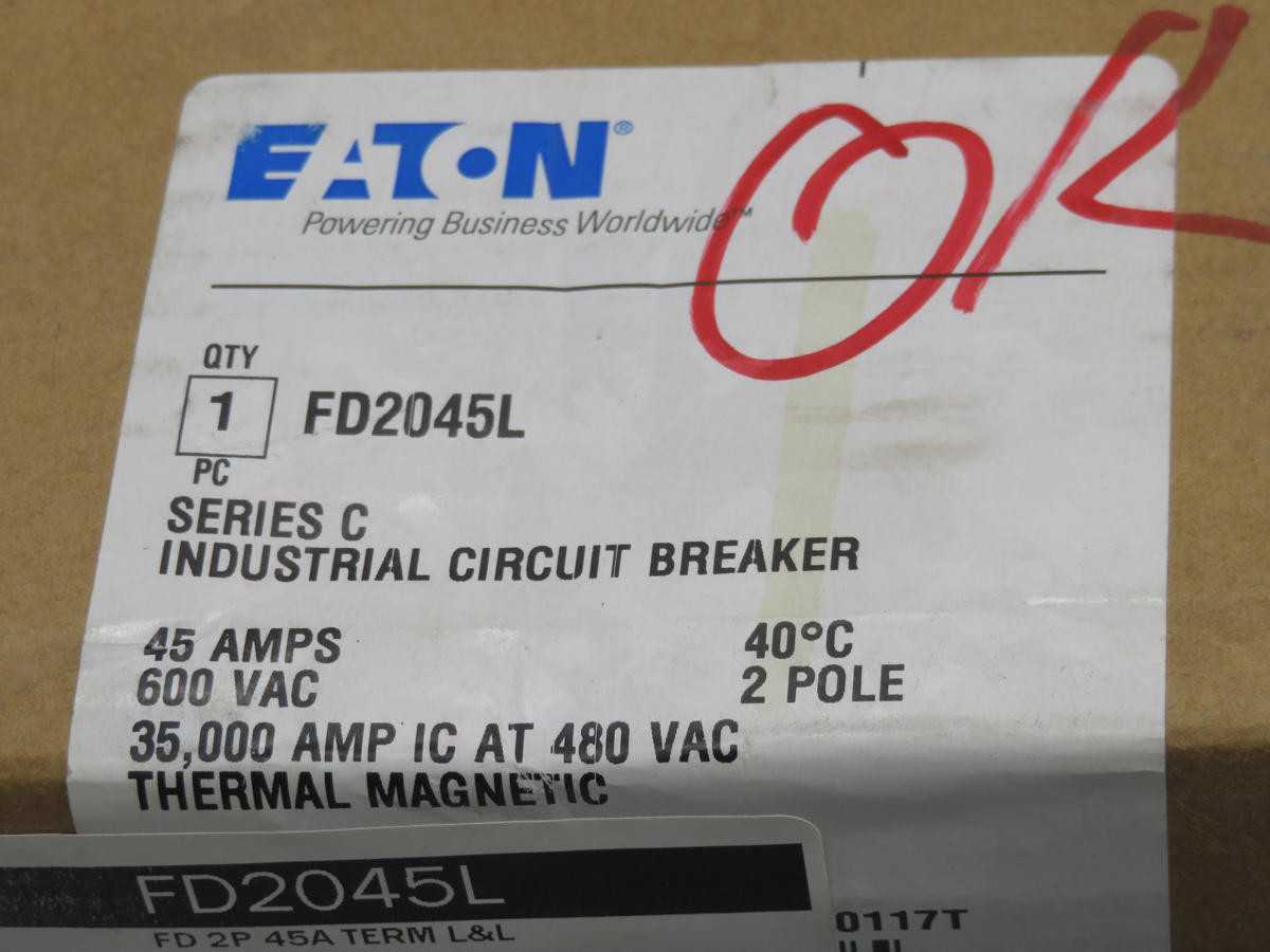 EATON FD2045L MOLDED CASE CIRCUIT BREAKER T213037 - CIRCUIT BREAKERS