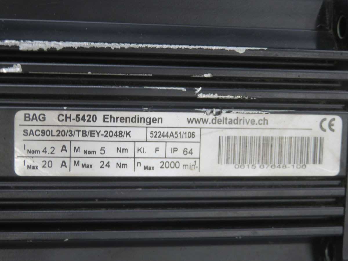 GMB SAC90L20/3/TB/EY-2048/K SERVO MOTOR T246426 - SERVO