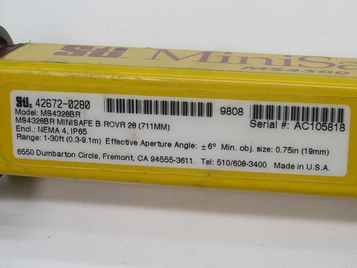 STI MS4328BR 42672-0280 SAFETY LIGHT CURTAIN T247310 - AUTOMATION & CONTROLS