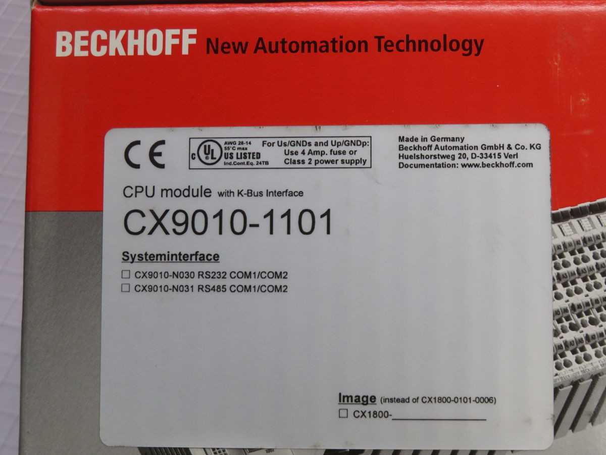 BECKHOFF CX9010-1101 MODULAR DIN RAIL PLC MODULE T258893 - INDUSTRIAL PARTS