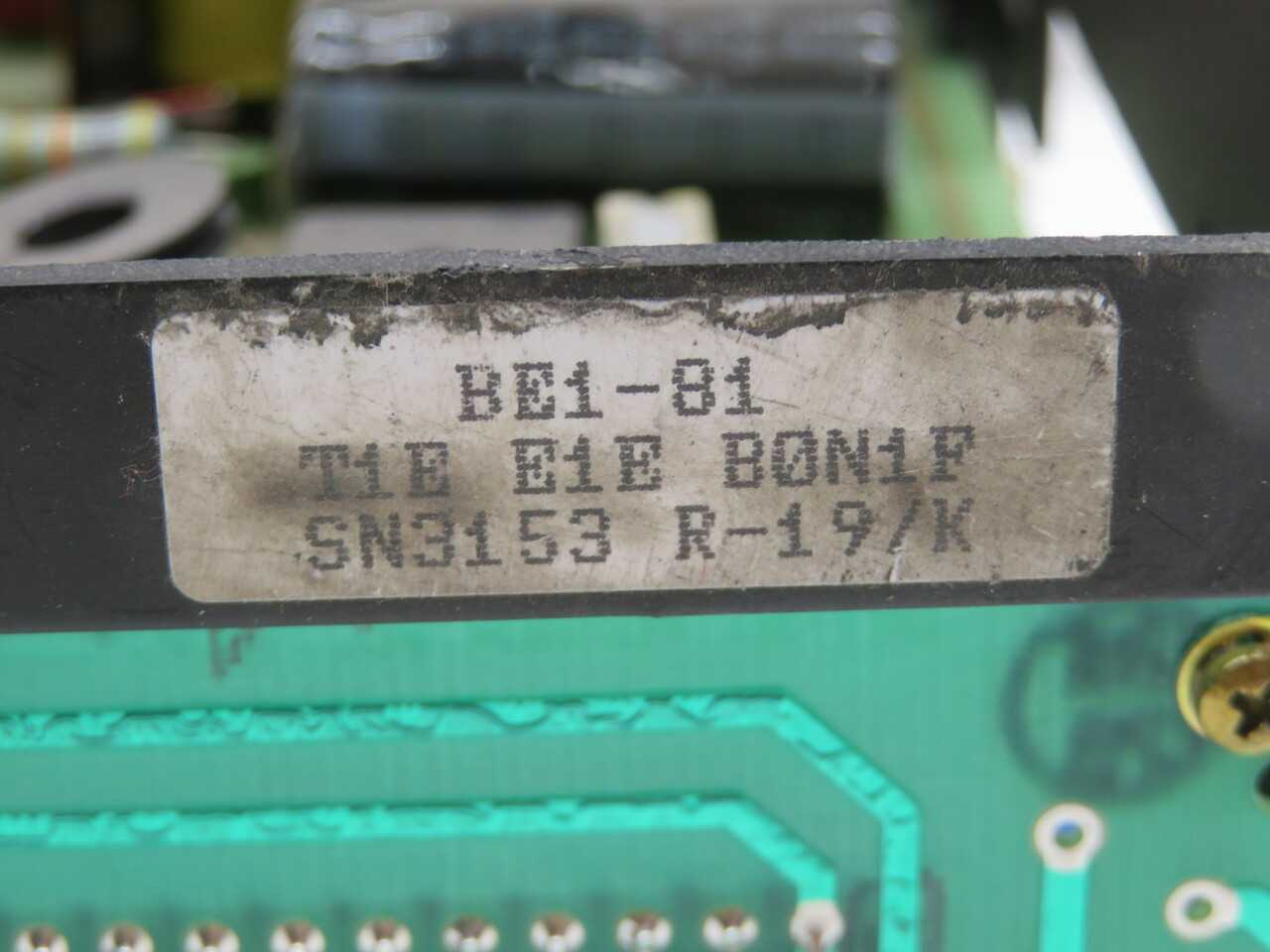 BASLER BE1-81 DIGITAL FREQUENCY SOLID-STATE PROTECTIVE RELAY RELAY T211678 - PROTECTION RELAY