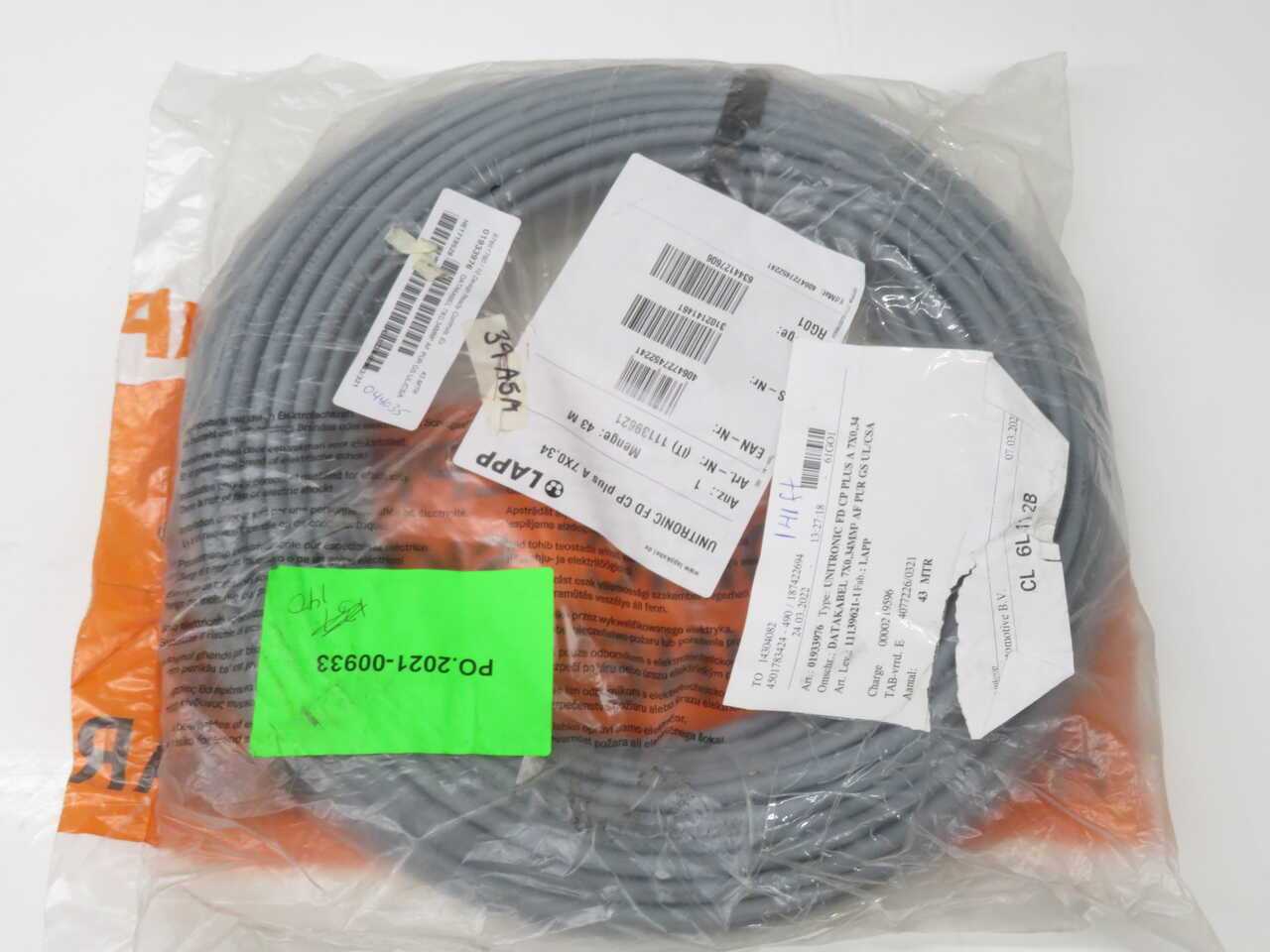 LAPP 11139621 Shielded Continuous-Flex Control Cable, 7C, 22 AWG, PUR, UL, 140 Ft - ELECTRICAL WIRE