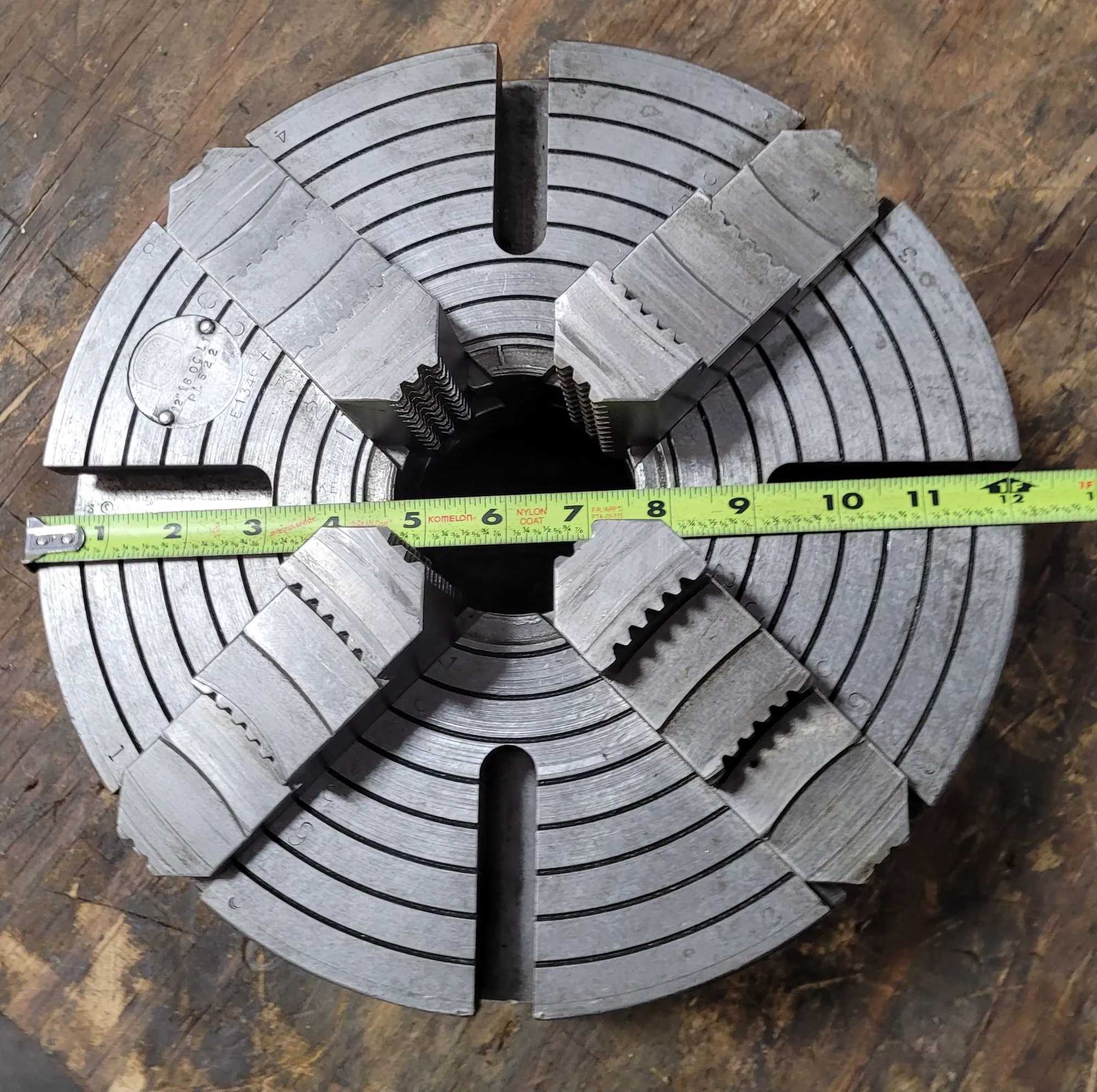 12” HORTON MODEL 16OCL1/PL522 CHUCK - 4 JAW – L1 MOUNT - MACHINING ACCESSORIES & TOOLING