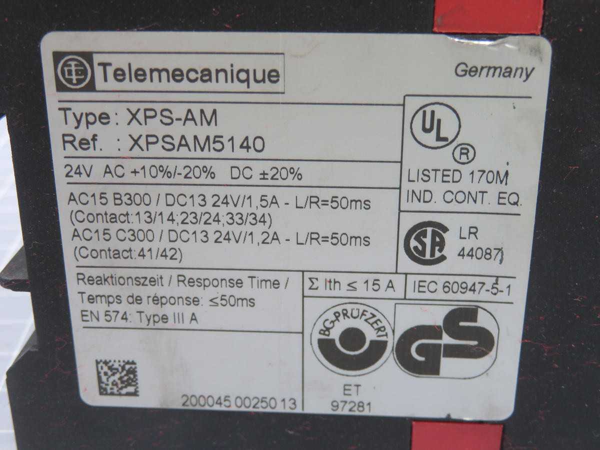 TELEMECANIQUE XPS-AM5140 SAFETY RELAY T240300 - SWITCHES