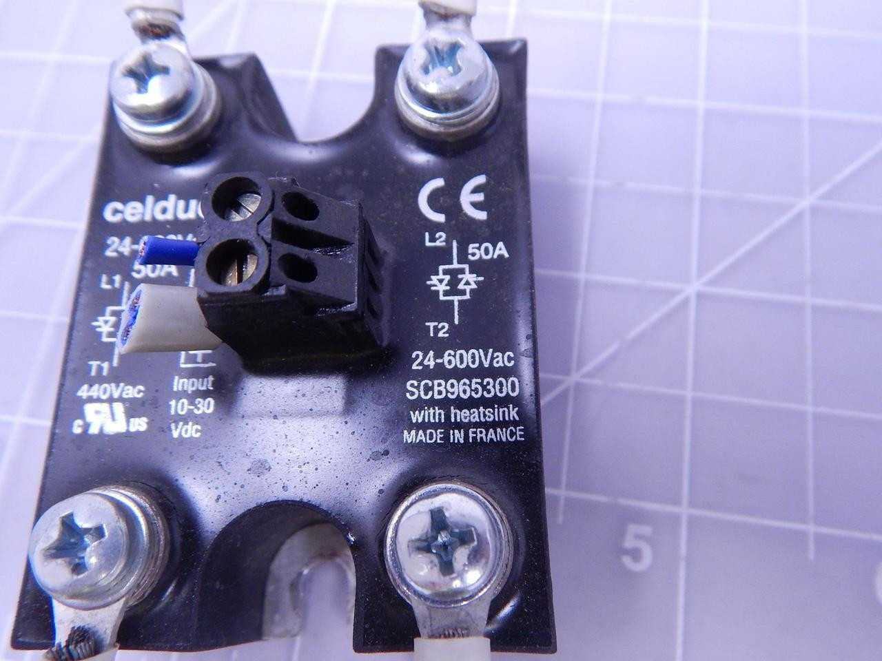 LOT OF 3 CELDUC SCB965300 SOLID STATE RELAY 24-600 VAC 50 A T124333 - SOLID STATE RELAY