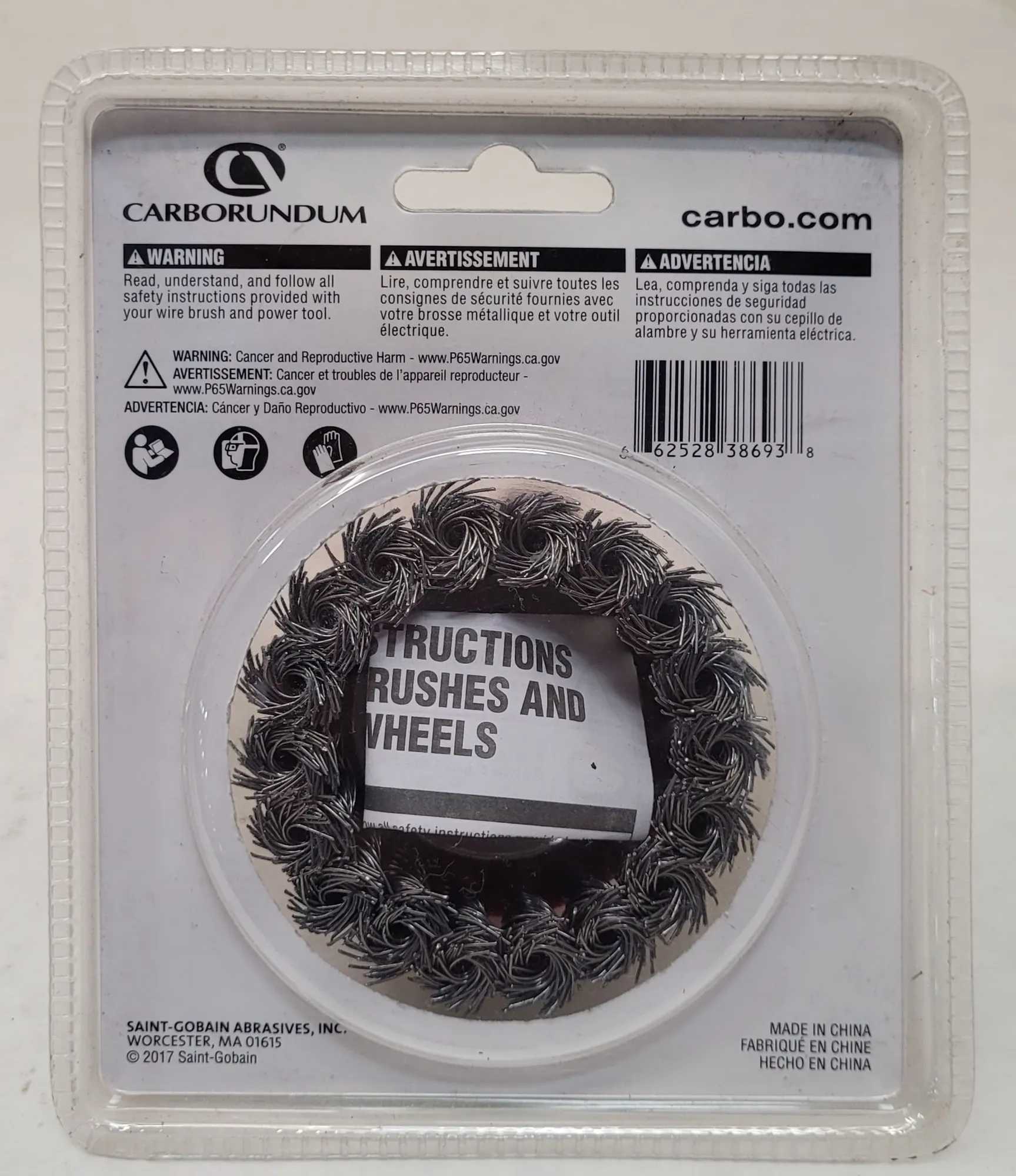 Carborundum 2-3/4" Knot Wire Cup Brush for Heavy-Duty Cleaning - MACHINING ACCESSORIES & TOOLING