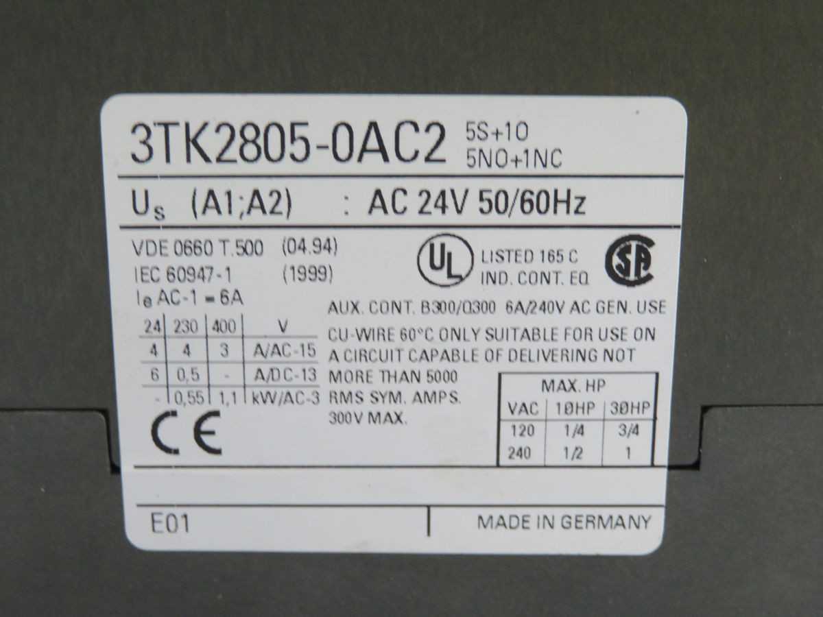 SIEMENS 3TK2805-0AC2 SAFETY COMBINATION CONTACTOR T253626 - CONTACTORS