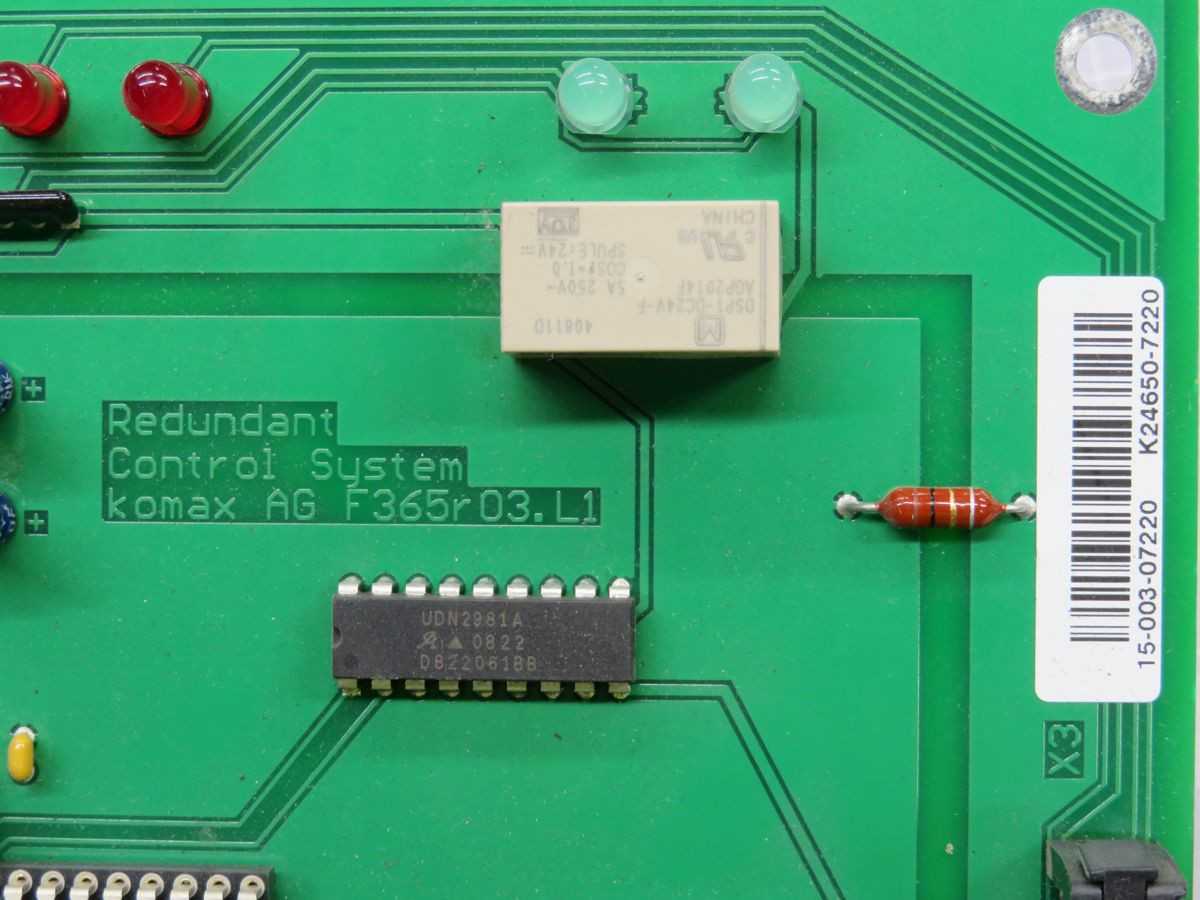 KOMAX F365R03. L1 REDUNDANT PCB BOARD T255289 - PCB CIRCUIT BOARDS