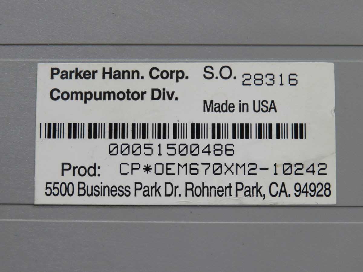 PARKER CP*OEM670XM2-10242 SERVO CONTROLLER DRIVE T253633 - SERVO