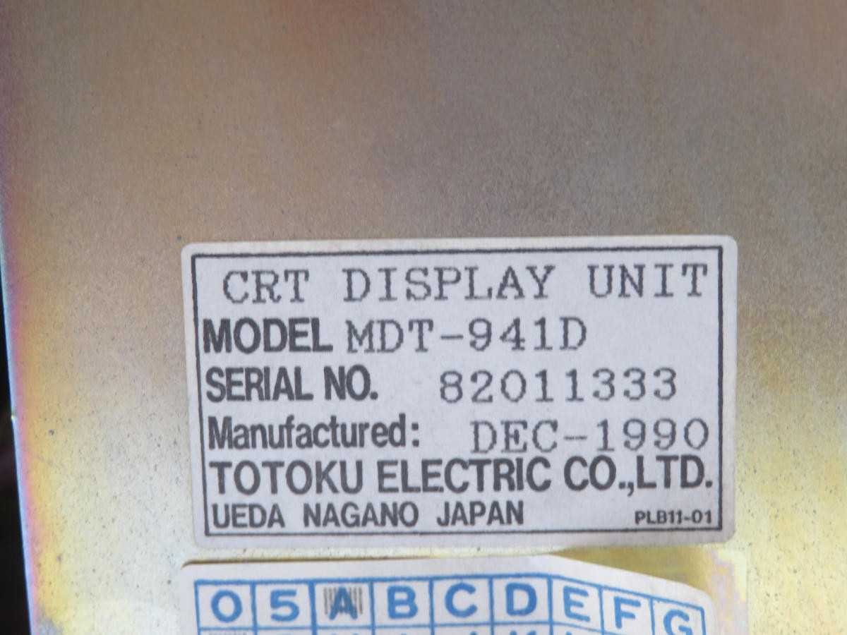 TOTOKU MDT-941D OPERATOR CONTROL PANEL CRT T211899 - OPERATOR INTERFACE PANELS