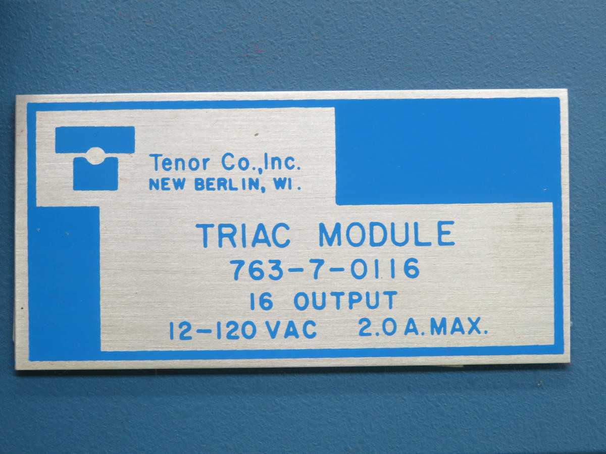 TENOR 763-7-0116 TRIAC MODULE T235163 - PLC MODULES