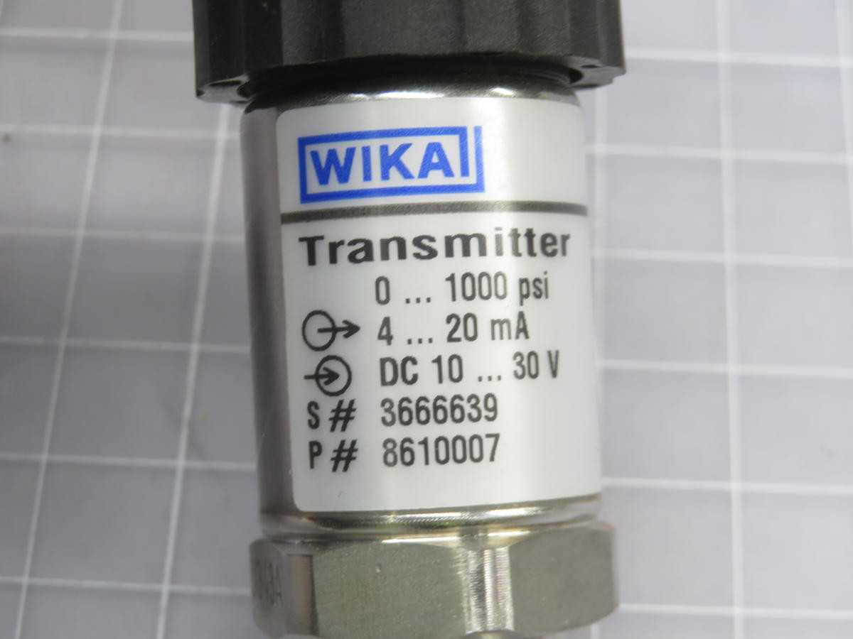 WIKA 8610007 INDUSTRIAL PRESSURE TRANSMITTER T242303 - FLOW TRANSMITTER