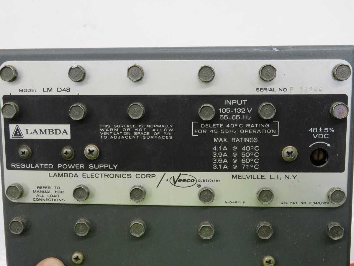 LAMBDA LM D48 REGULATED POWER SUPPLY T212605 - POWER SUPPLIES