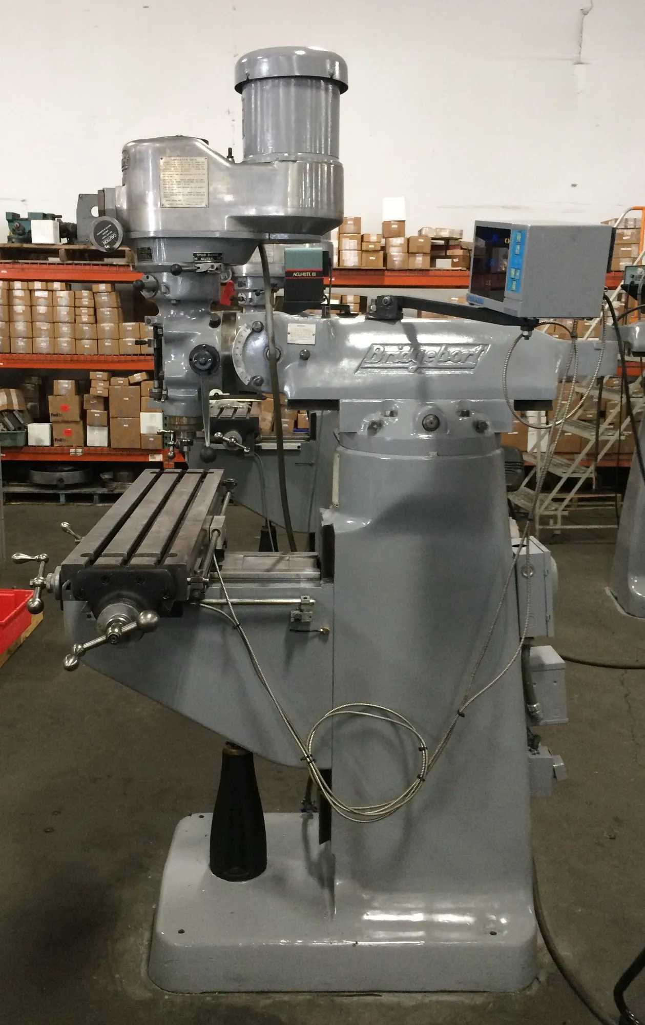 BRIDGEPORT SERIES 1 MILL 2HP HEAD 9"X42" TABLE, NEW DRO, 4200 RPM, 220V - VERTICAL MILLING MACHINES