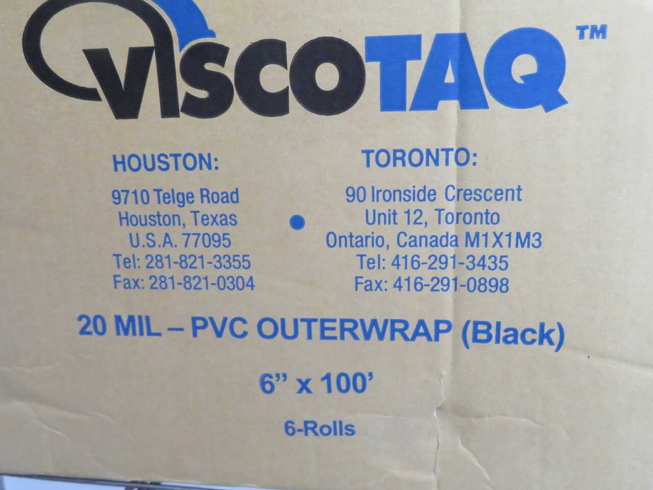 LOT OF 6 VISCOTAQ VISCO-ELASTIC ANTI-CORROSION PIPE WRAP TAPE ROLL - PIPE & TUBE FITTINGS