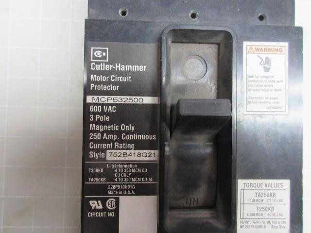 CUTLER HAMMER MCP532500 MOTOR CIRCUIT PROTECTOR T55140 - CIRCUIT BREAKERS