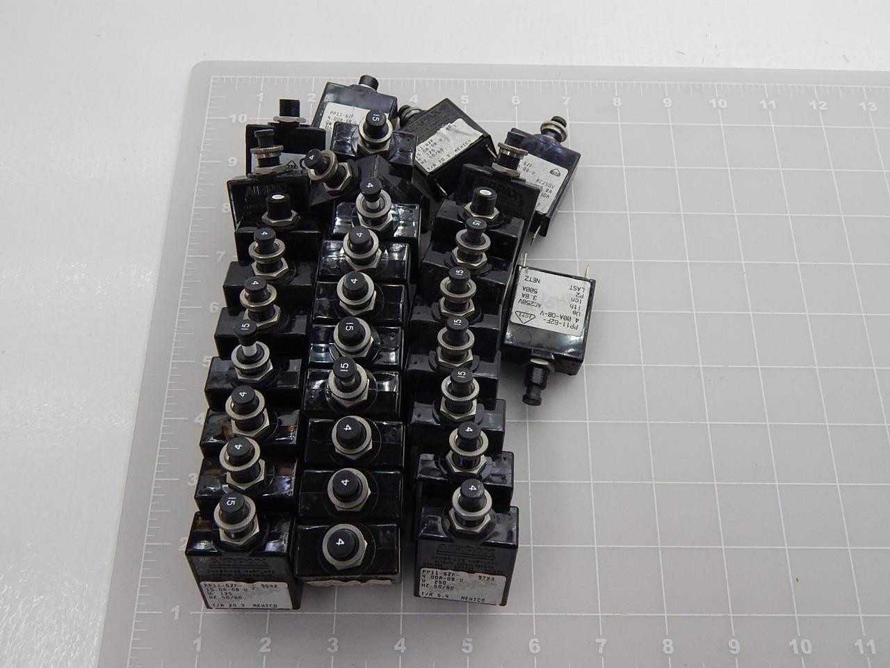 LOT OF 31 AIRPAX PP11-62F-15.0A-0B-V 15 AMP CIRCUIT BREAKER T89148 - CIRCUIT BREAKERS
