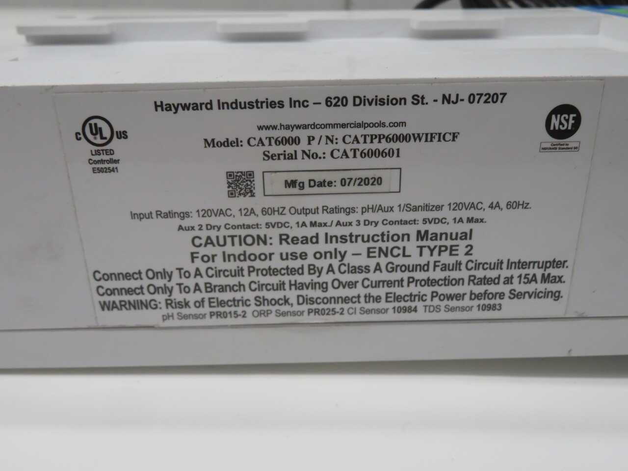 Hayward CATPP6000WIFICF CAT6000 Pool/Spa Chemistry Controller - AUTOMATION & CONTROLS