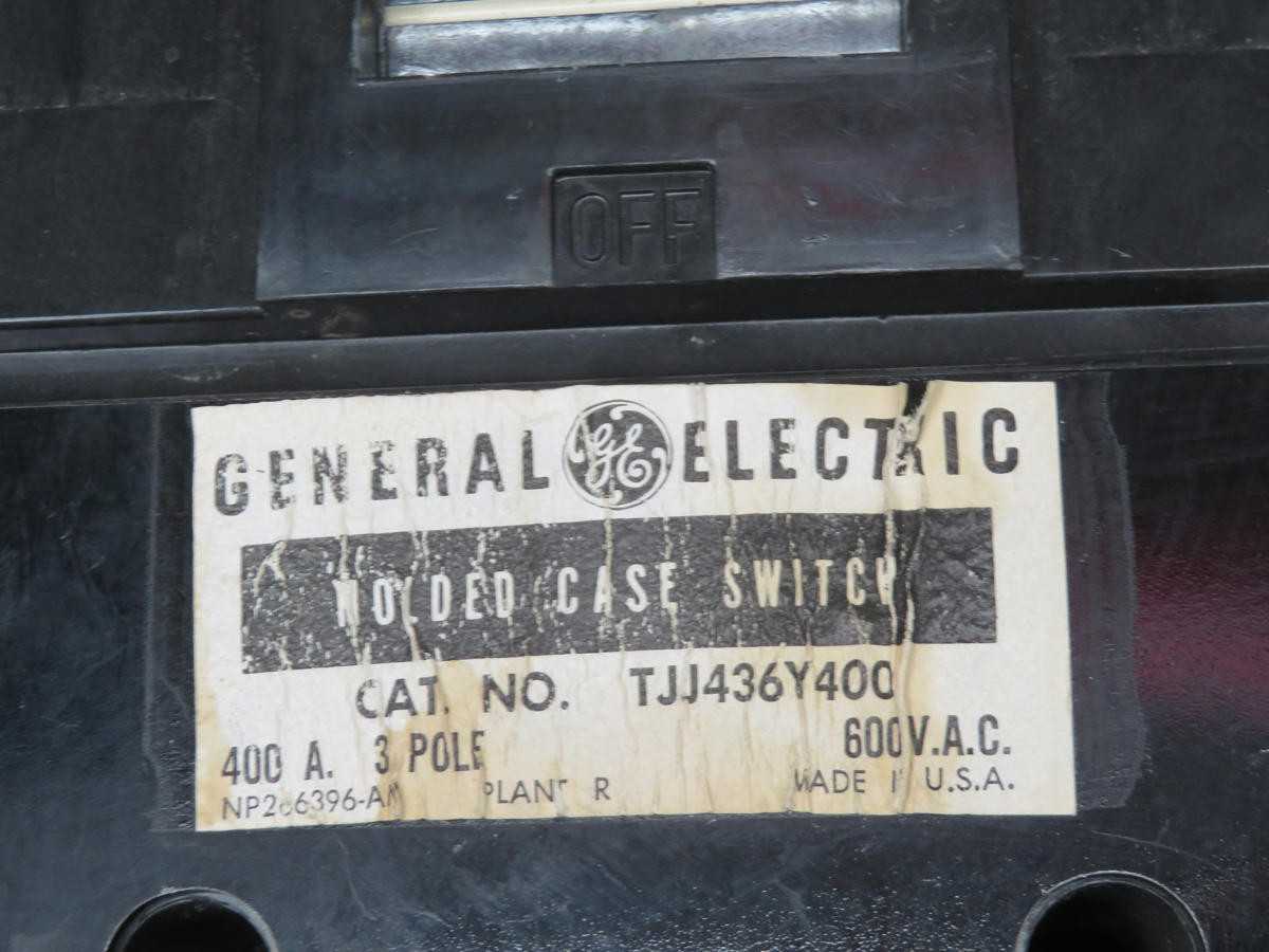 GENERAL ELECTRIC TJJ436Y400 CIRCUIT BREAKER 3 POLE 400 A T194084 - AUTOMATION & CONTROLS