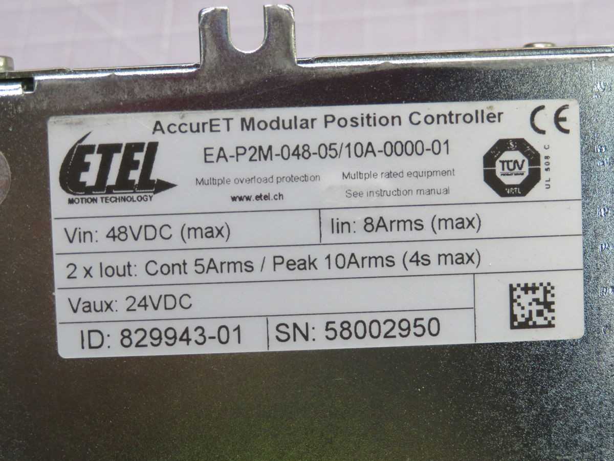 ETEL EA-P2M-048-05/10A-0000-01 ACCURET MODULAR POSITION CONTROLLER T256199 - UPS