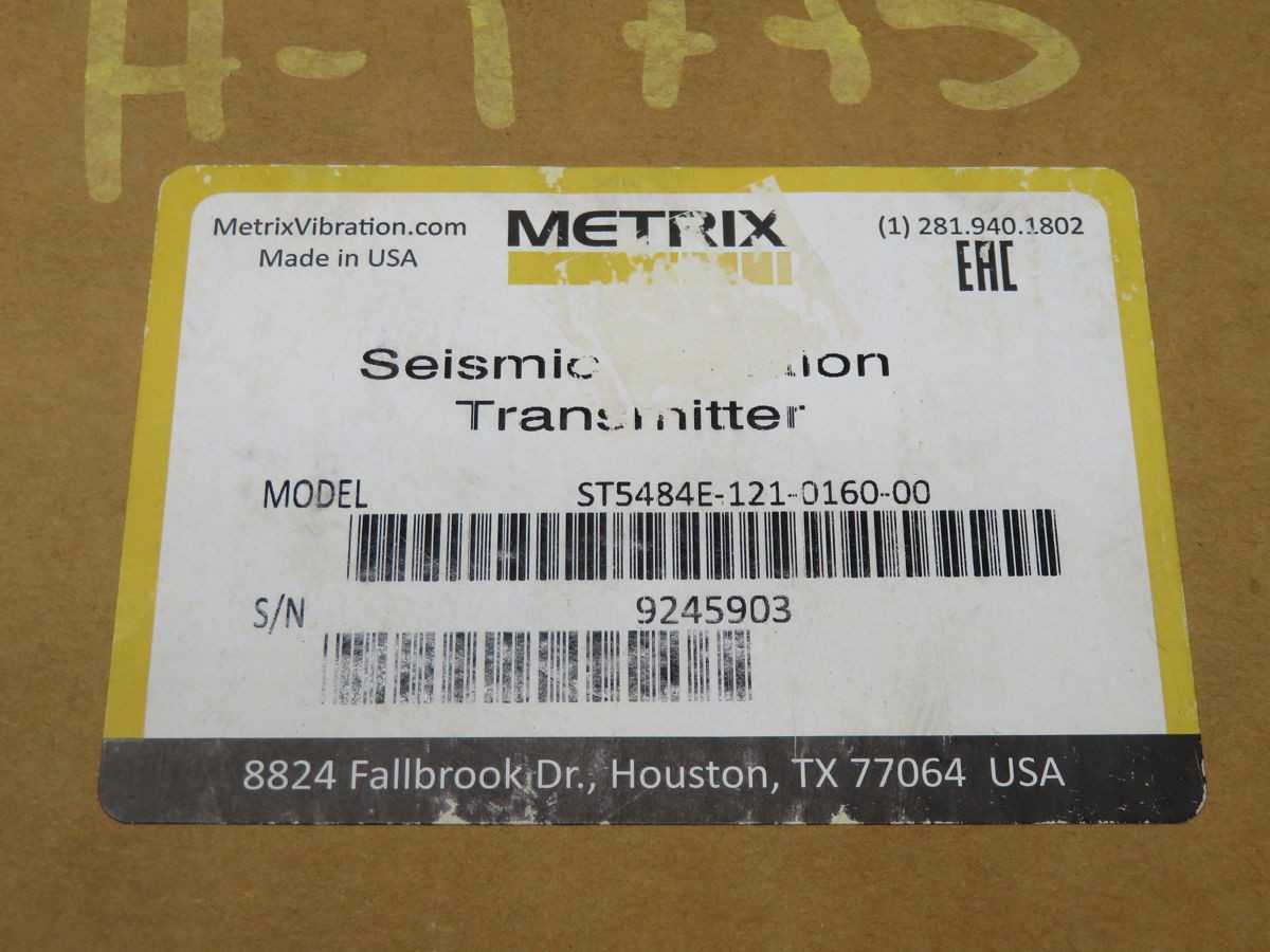 METRIX ST5484E-121-0160-00 VIBRATION TRANSMITTER T247424 - CONSISTENCY TRANSMITTER