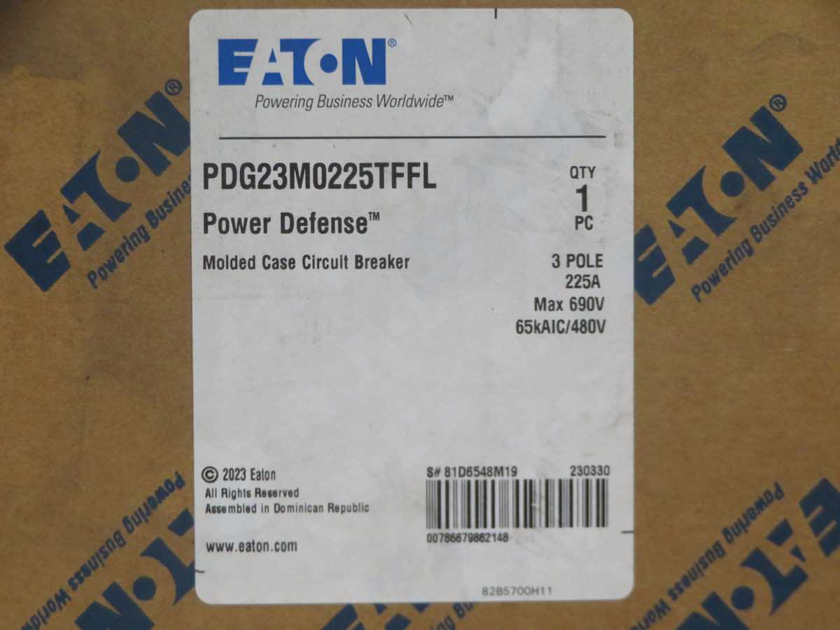 EATON PDG23M0225TFFL MOLDED CASE CIRCUIT BREAKER T246145 - CIRCUIT BREAKERS