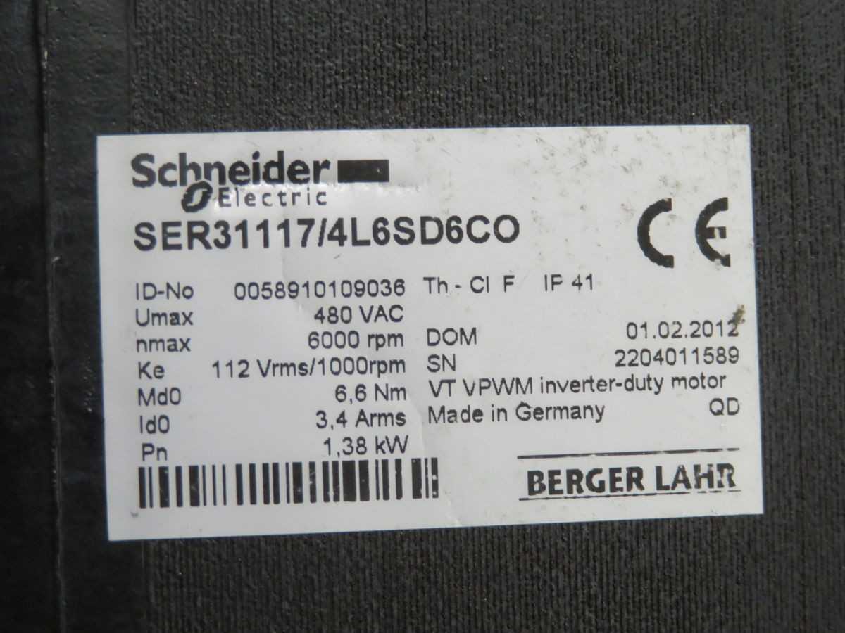 Berger Lahr SER31117/4L6SD6CO Servo Motor T246703 - SERVO MOTORS