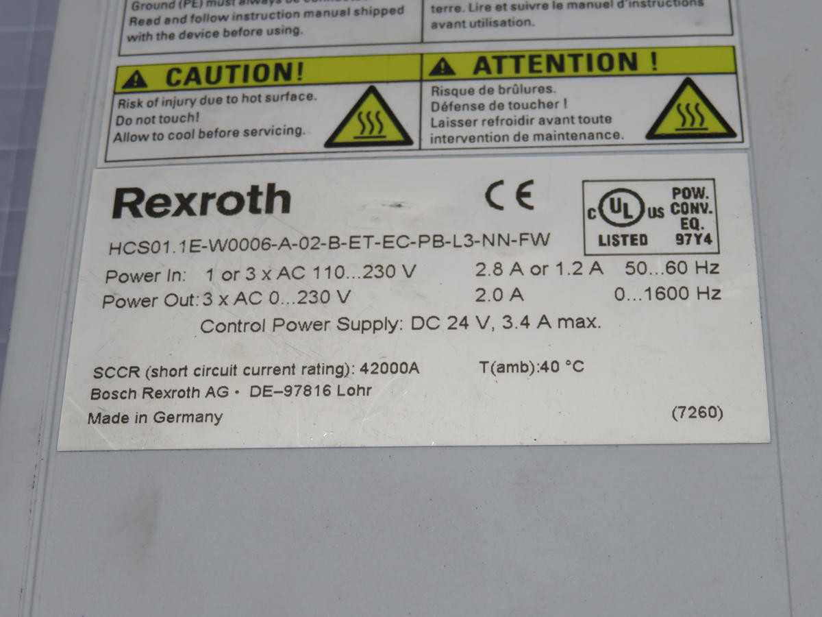 REXROTH HCS01.1E-W0006-A-02-B-ET-EC-PB-L3-NN-FW INDRADRIVE COMPACT CONVERTER T213481 - SERVO