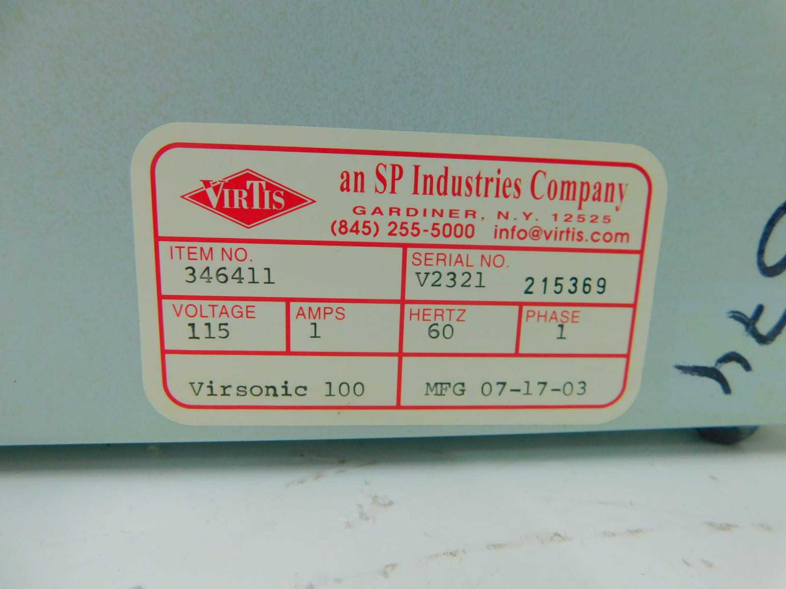 VIRTIS VIRSONIC 100, 346411 ULTRASONIC CELL DISRUPTER - LAB & SCIENTIFIC