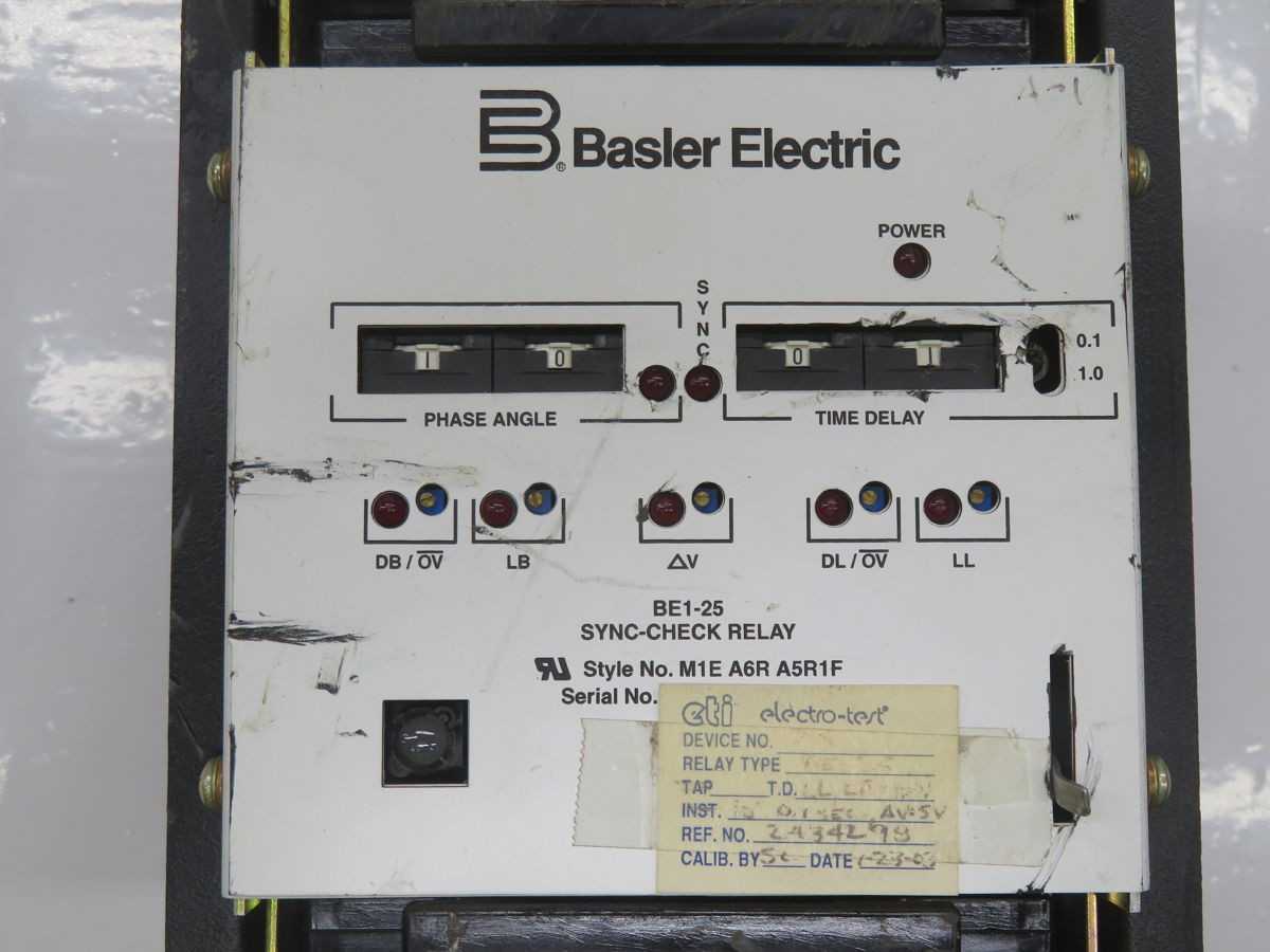Basler Electric BE1-25 M1E A6R A5R1F Sync-Check Relay T243705 - PROTECTION RELAY
