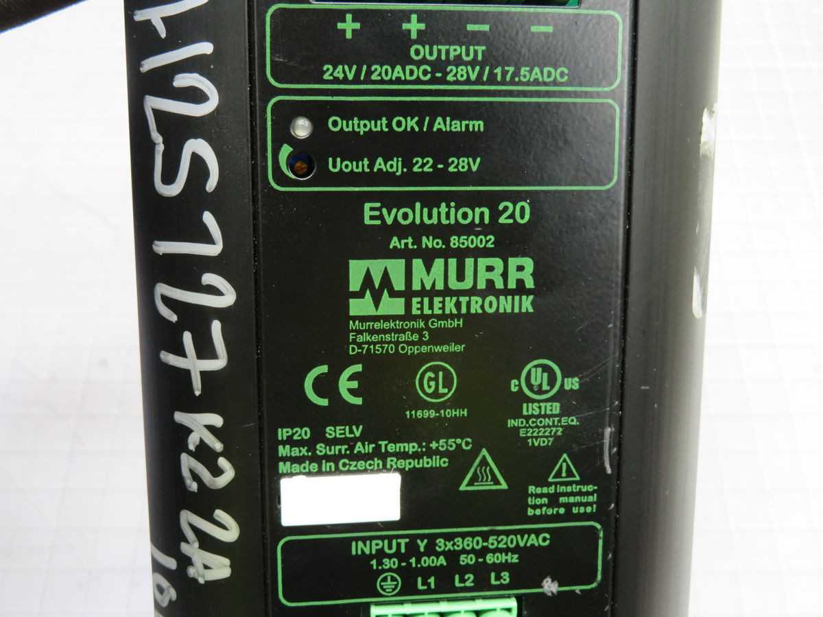 MURR ELEKTRONIK 85002 POWER SUPPLY BH0378 - POWER SUPPLIES