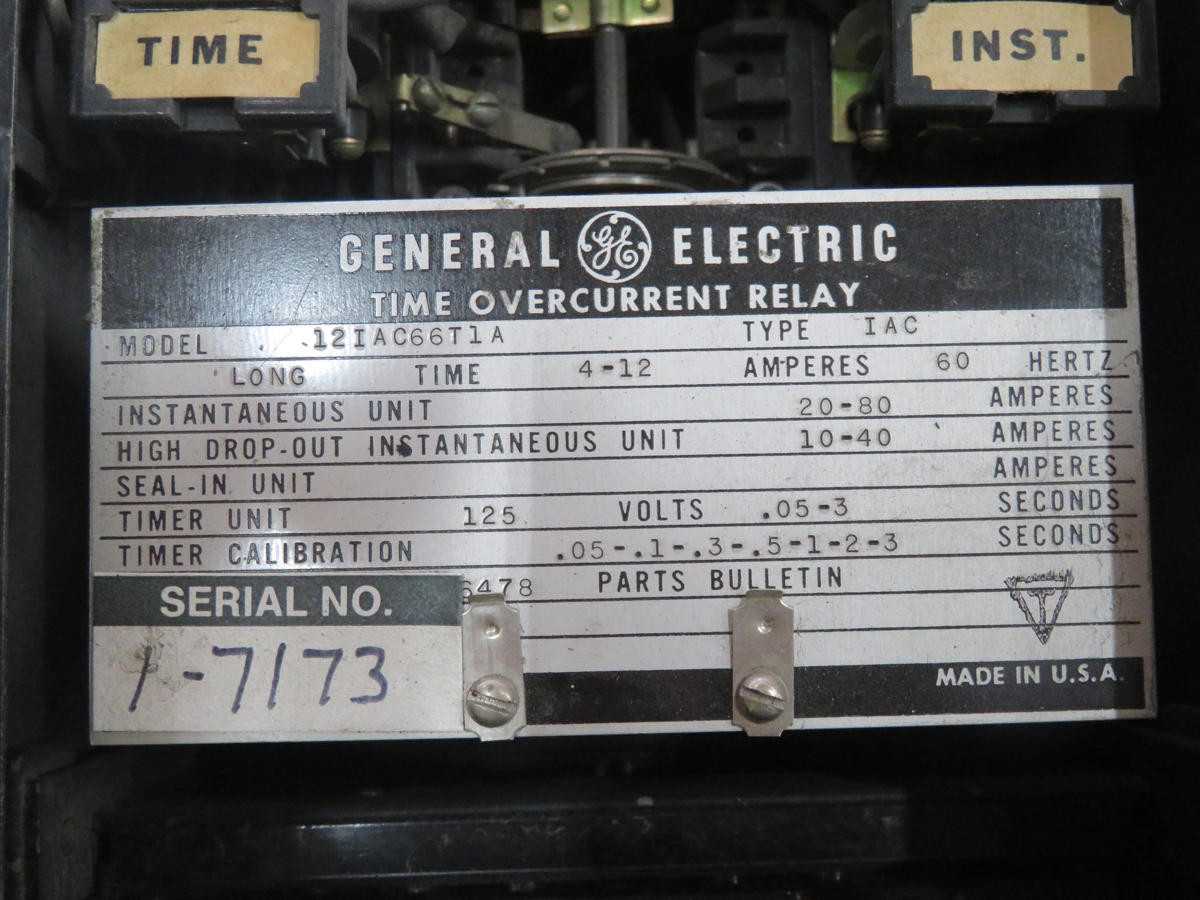 GE 12IAC66T1A TIME OVERCURRENT 125V-AC OTHER RELAY T210158 - ELECTRICAL COMPONENTS