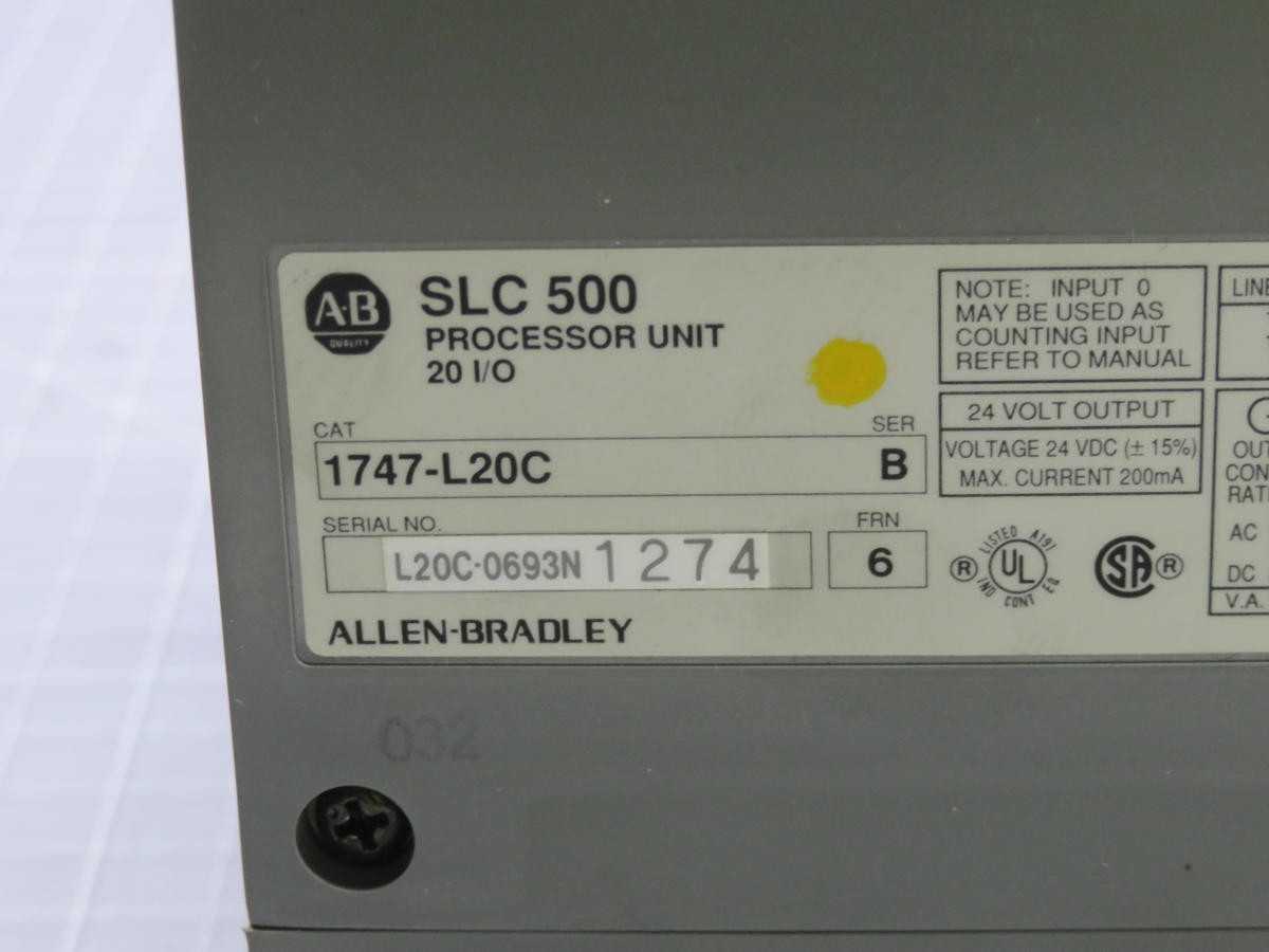 ALLEN BRADLEY 1747-L20C SLC 500 PROCESSING UNIT T231168 - INDUSTRIAL PARTS