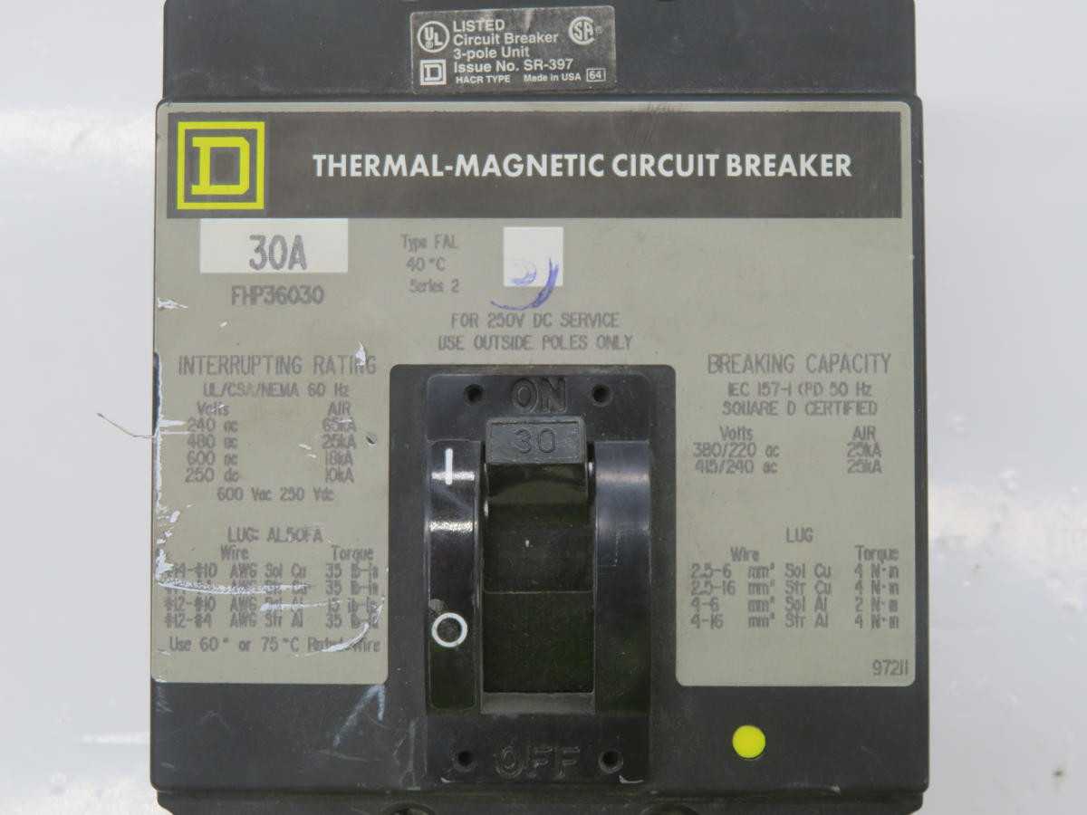 SQUARE D FHP36030 MOLDED CASE CIRCUIT BREAKER
100 AMP FRAME TYPE
HIGH INTERRUPTING
LUGS OFF END ONLY - CIRCUIT BREAKERS