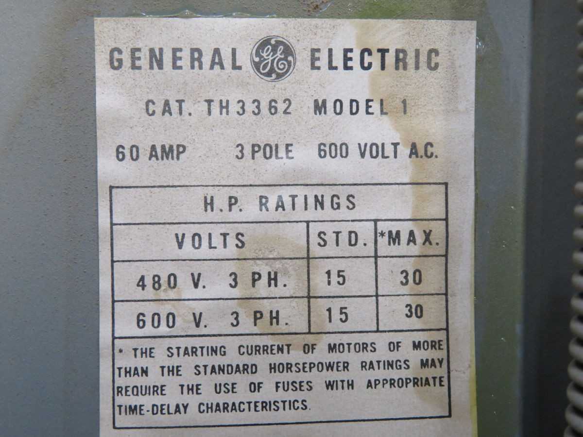 GE TH3362 Disconnect Switch T248793 - Reliable Power Control Solution - DISCONNECT SWITCHES