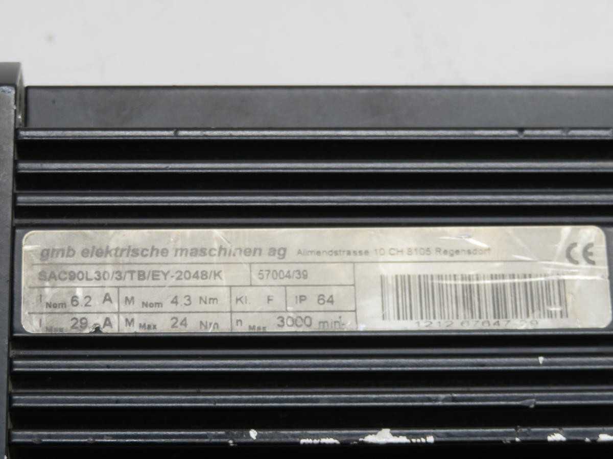 GMB ELECTRICAL MACHINES SAC90L30/3/TB/EY-2048/K AC SERVO MOTOR T210377 - SERVO