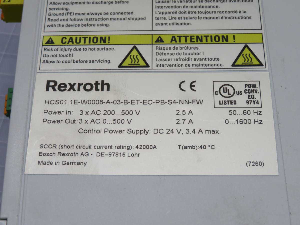 REXROTH HCS01.1E-W0008-A-03-B-ET-EC-PB-S4-NN-FW INDRADRIVE COMPACT CONVERTER T213480 - SERVO