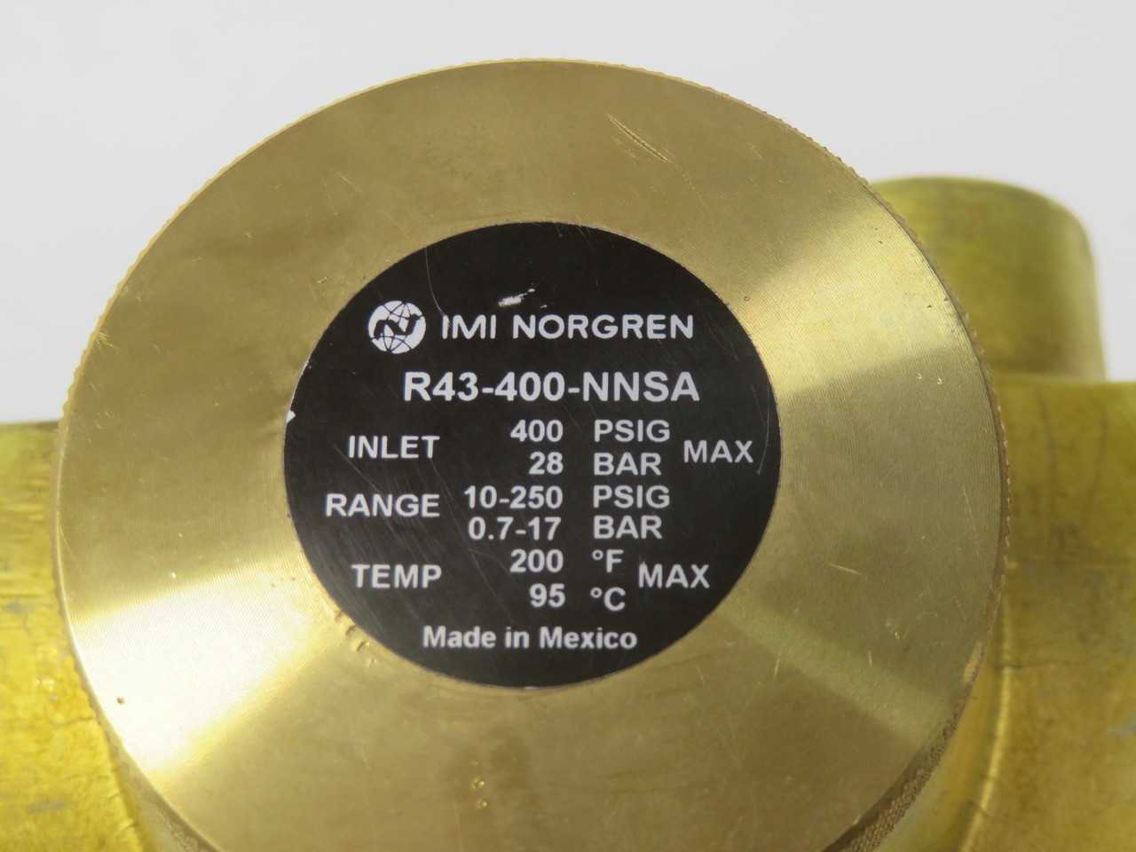 NORGREN R43-400-NNSA PNEUMATIC REGULATOR T270006 - FILTER, REGULATOR & LUBRICATOR COMBOS
