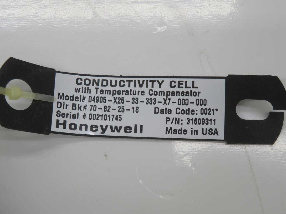 HONEYWELL 04905-X25-33-333-X7-000-000 CELL CONDUCTIVITY SENSOR T243600 - PH & ORP MEASUREMENT