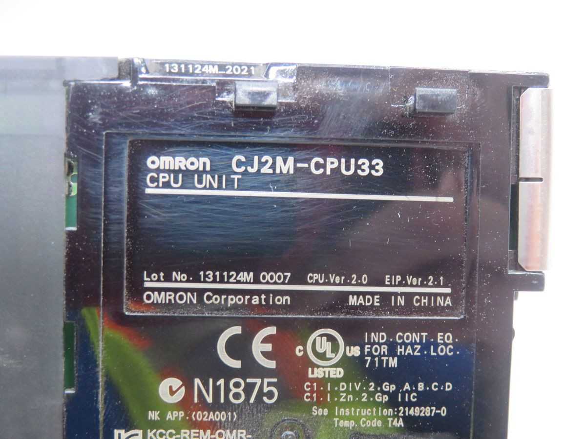 OMRON CJ2M-CPU33 CPU UNIT T260688 - PLC MODULES