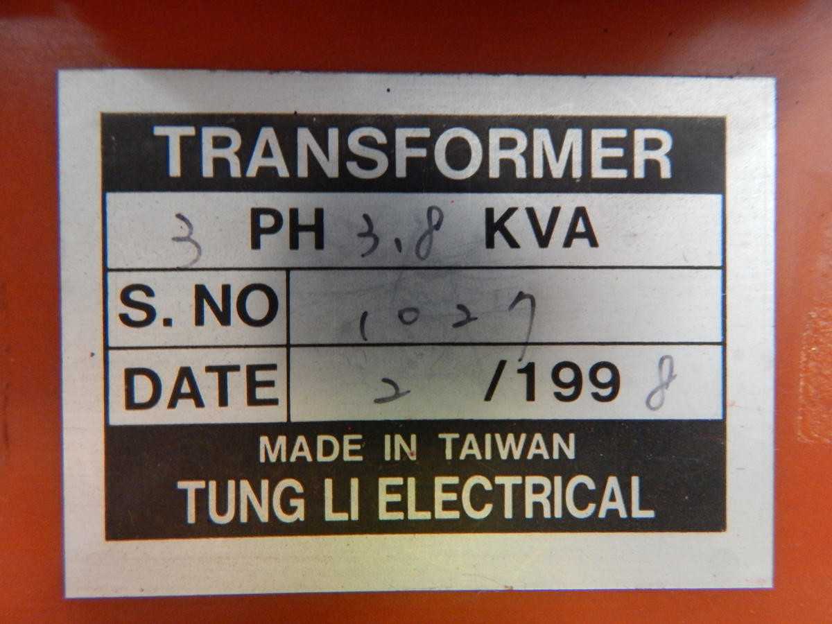 TUNG LI ELECTRICAL 1027 TRANSFORMER 3.8 KVA M4011 - MISCELLANEOUS