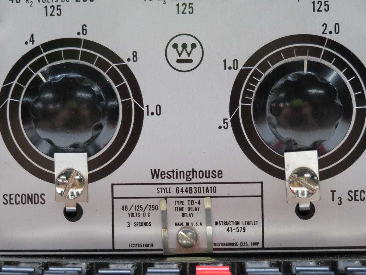WESTINGHOUSE 644B301A10 TYPE TD-4 TIME DELAY RELAY T210313 - PROTECTION RELAY
