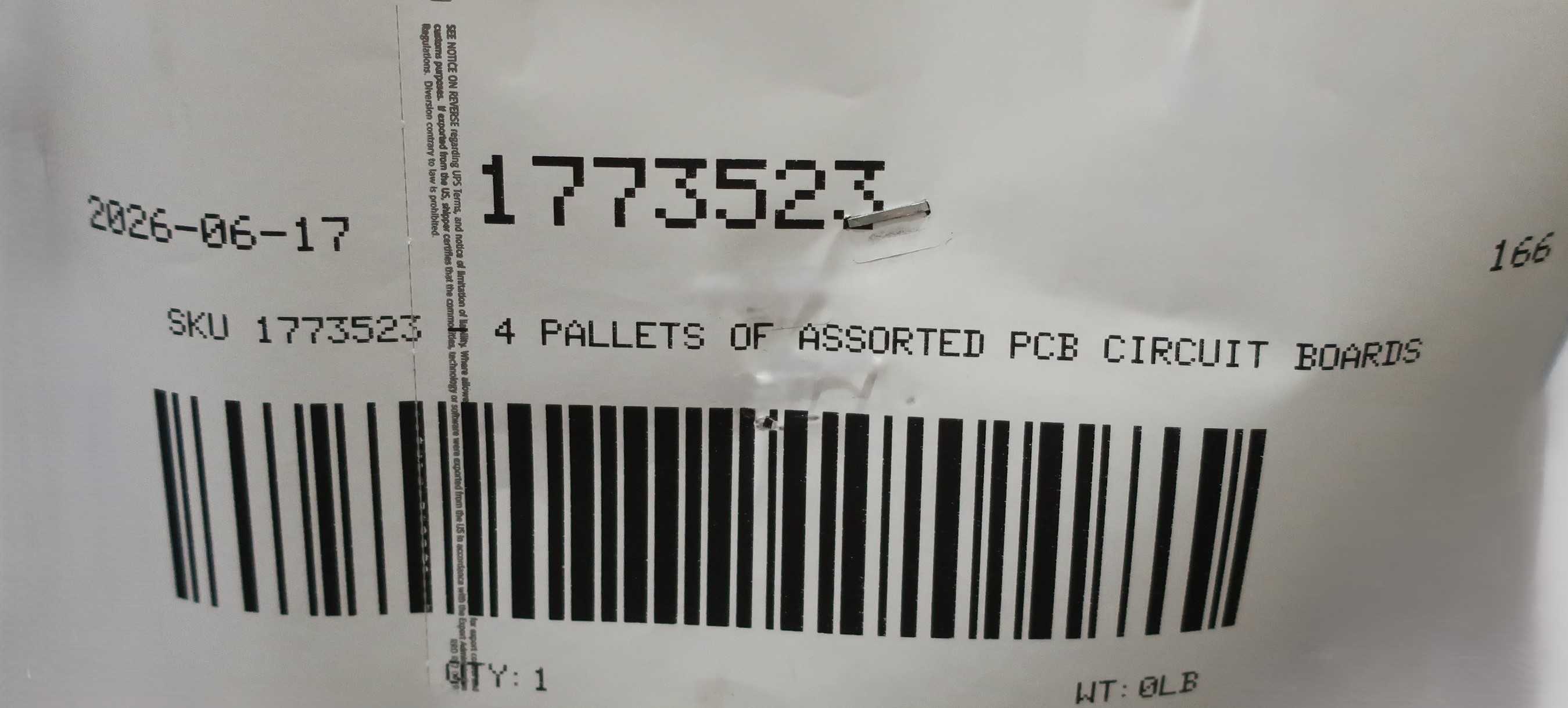 SKU 1773523 - 4 PALLETS OF ASSORTED PCB CIRCUIT BOARDS - PCB CIRCUIT BOARDS