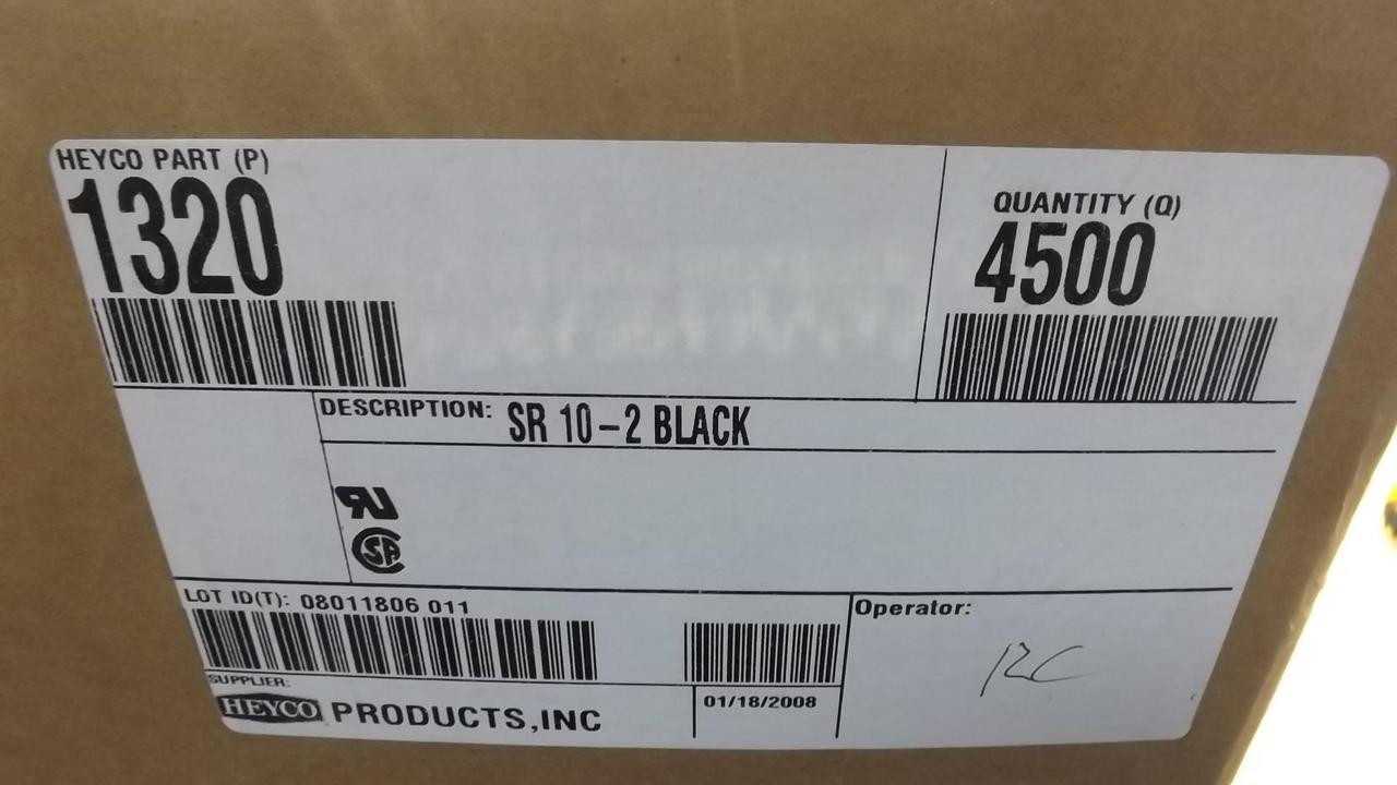 LOT OF 4500 HEYCO 1320 SR10-2 BLACK RIGHT ANGLE STRAIN RELIEF T25668 - STRAINERS