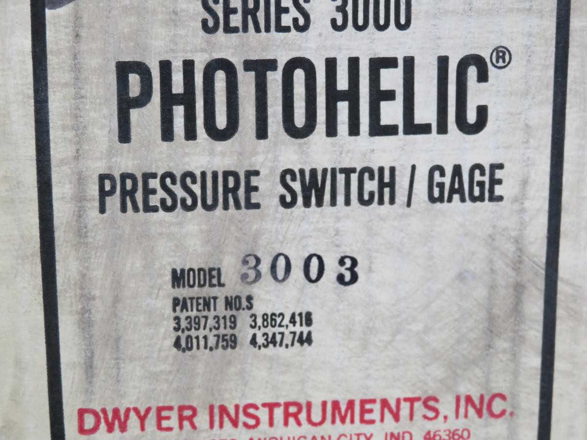 DWYER 3003 PRESSURE SWITCH T228765 - PRESSURE MEASUREMENT